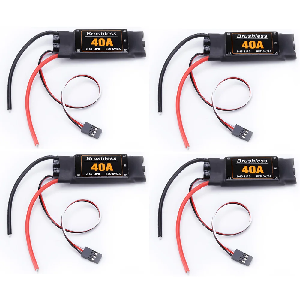 4pcs/lot Brushless 40A ESC Speed Controler 2-4S With 5V 3A UBEC For RC FPV Quadcopter RC Airplanes Helicopter