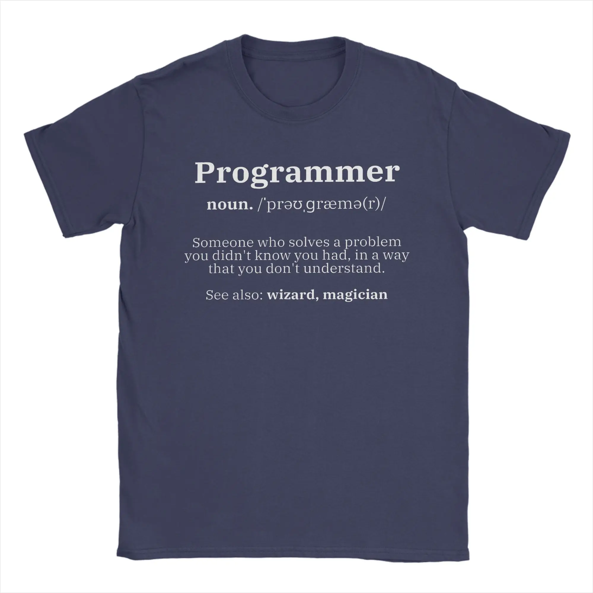 Definition Programmer Meaning Science & Coding T Shirts Men Pure Cotton T-Shirts Crew Neck  Tee Shirt Short Sleeve Clothes