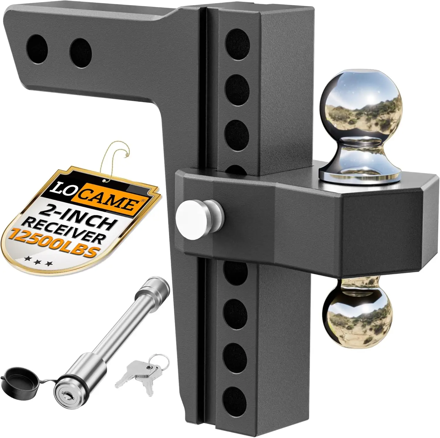 

Регулируемая сцепка прицепа, подходит для 2-дюймового приемника, 8-дюймовый алюминиевый сцепный сцепь с падением/подъемником, сцепка GTW-Tow 12500 фунтов для тяжелых грузовиков