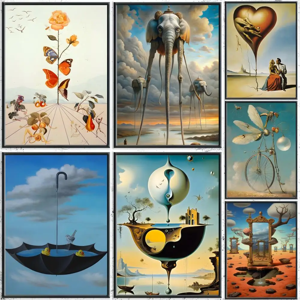 Salvador Dali Surrealism Abstract Painting Calligraphy HD Canvas Poster Crease Free Waterproof All Space Wall Decor