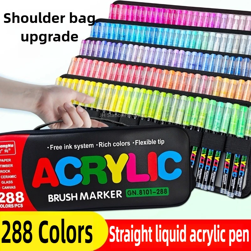 168-360 Colors GuangNa Set Acrylic Paint Markers Brush Tip Paint