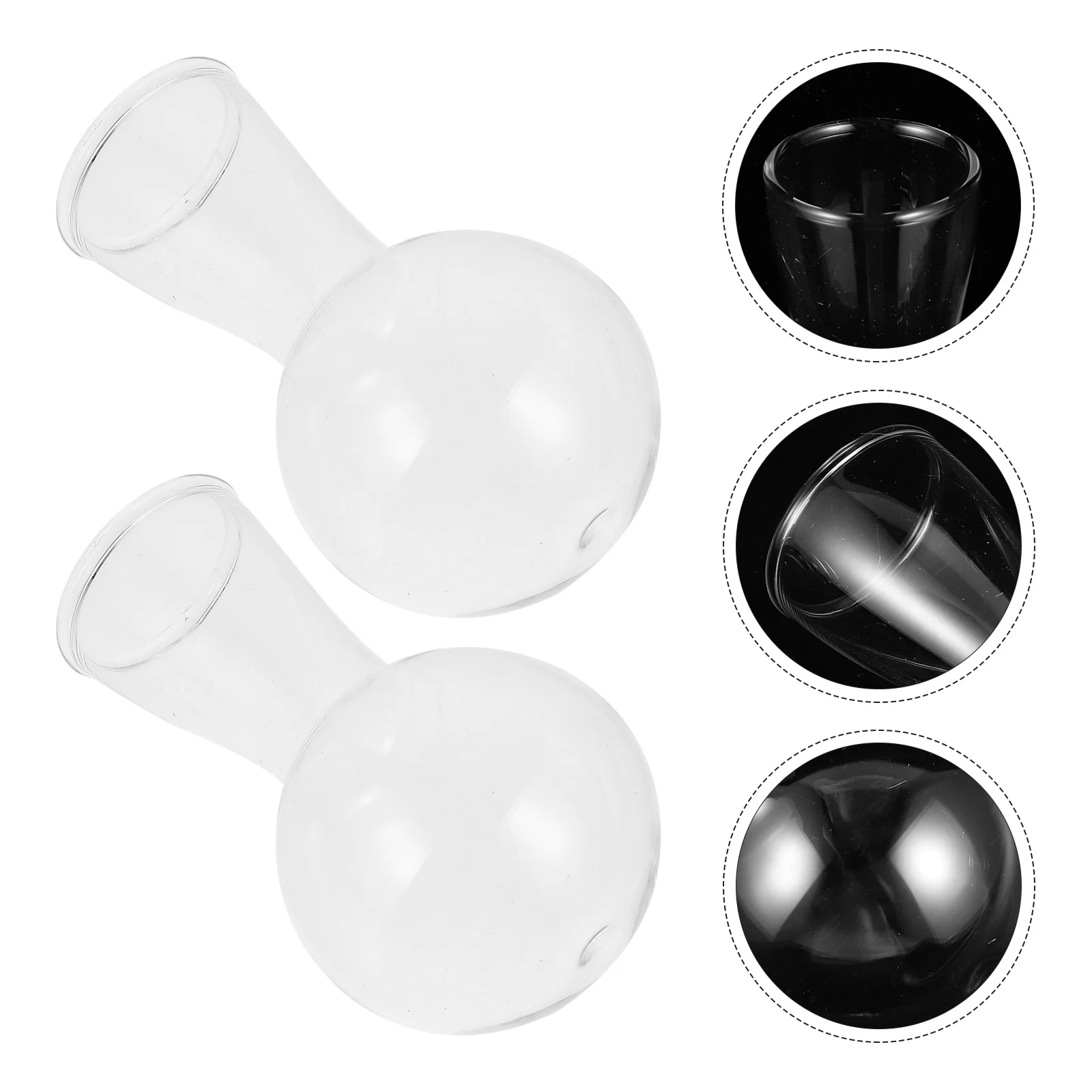 

2Pcs Bulb Plant Terrarium Functional Glass Flower Vase for Home Garden Simple Design High Hardness Decorative Vase