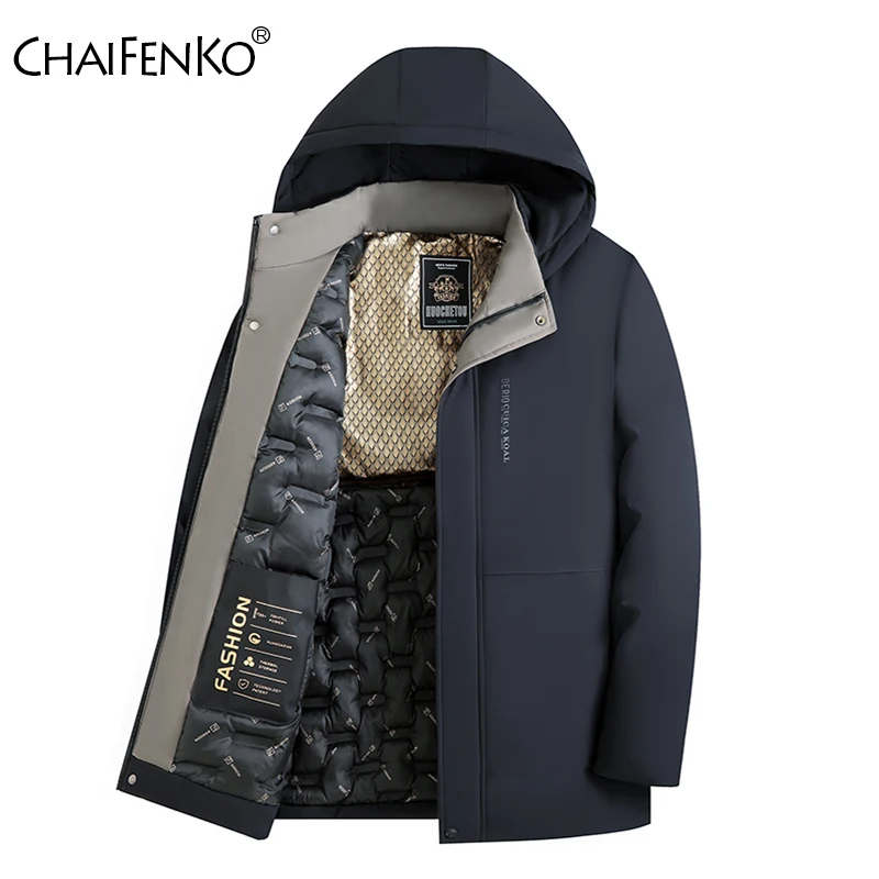 

Outdoors Loose Comfort Men Tops Winter Fashion Casual Thickening Keep Warm Parka New Windproof Solid Removable Hat Coats Men