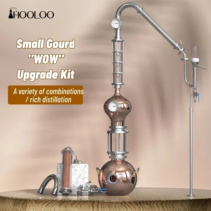 جهاز تقطير الكحول من النحاس Moonshine للزيت العطري جين فودكا ويسكي