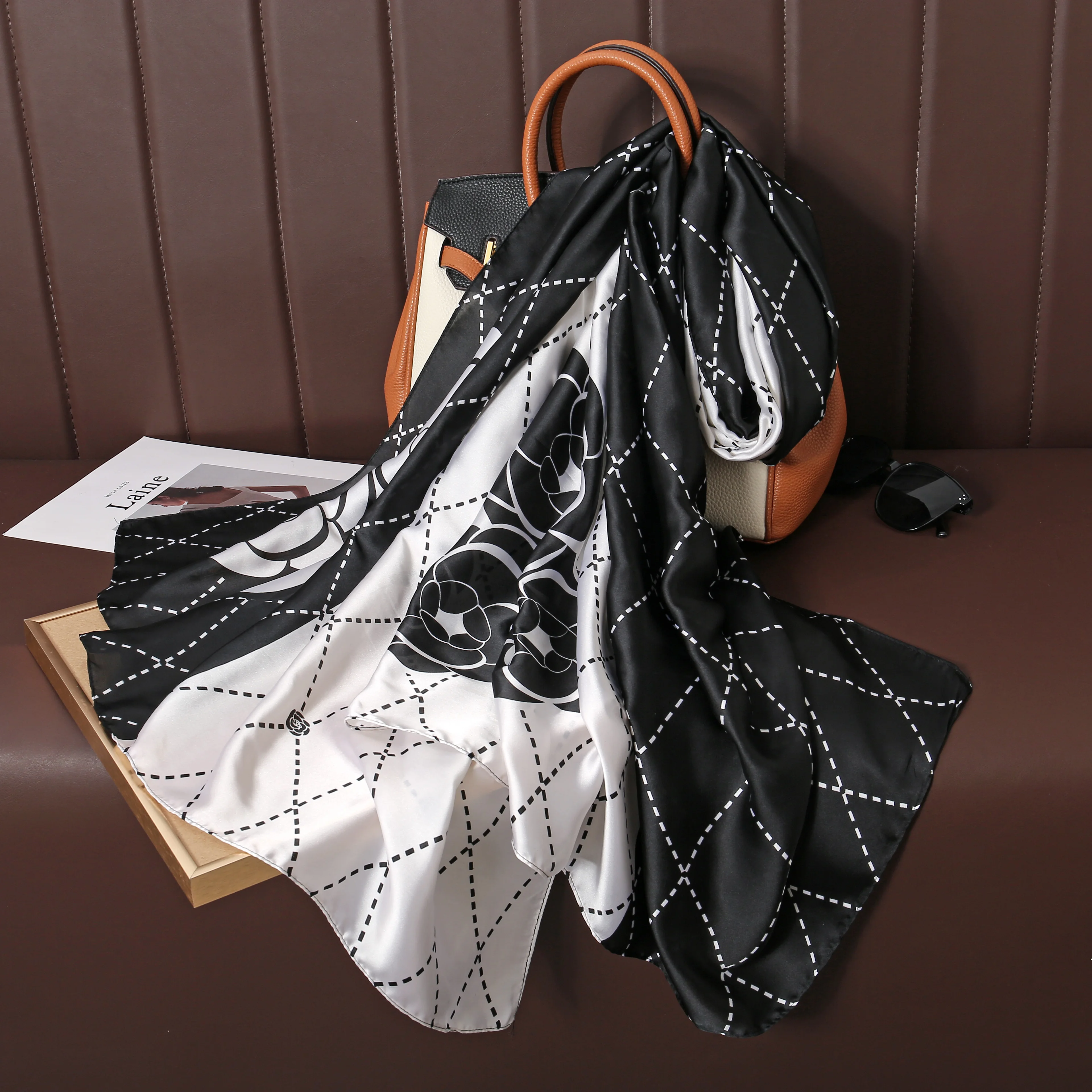 

180*90 см, модный роскошный брендовый шарф камелии, Женская шаль, весенний глушитель, хиджаб, фуляр, Женская шаль, пляжные палантины