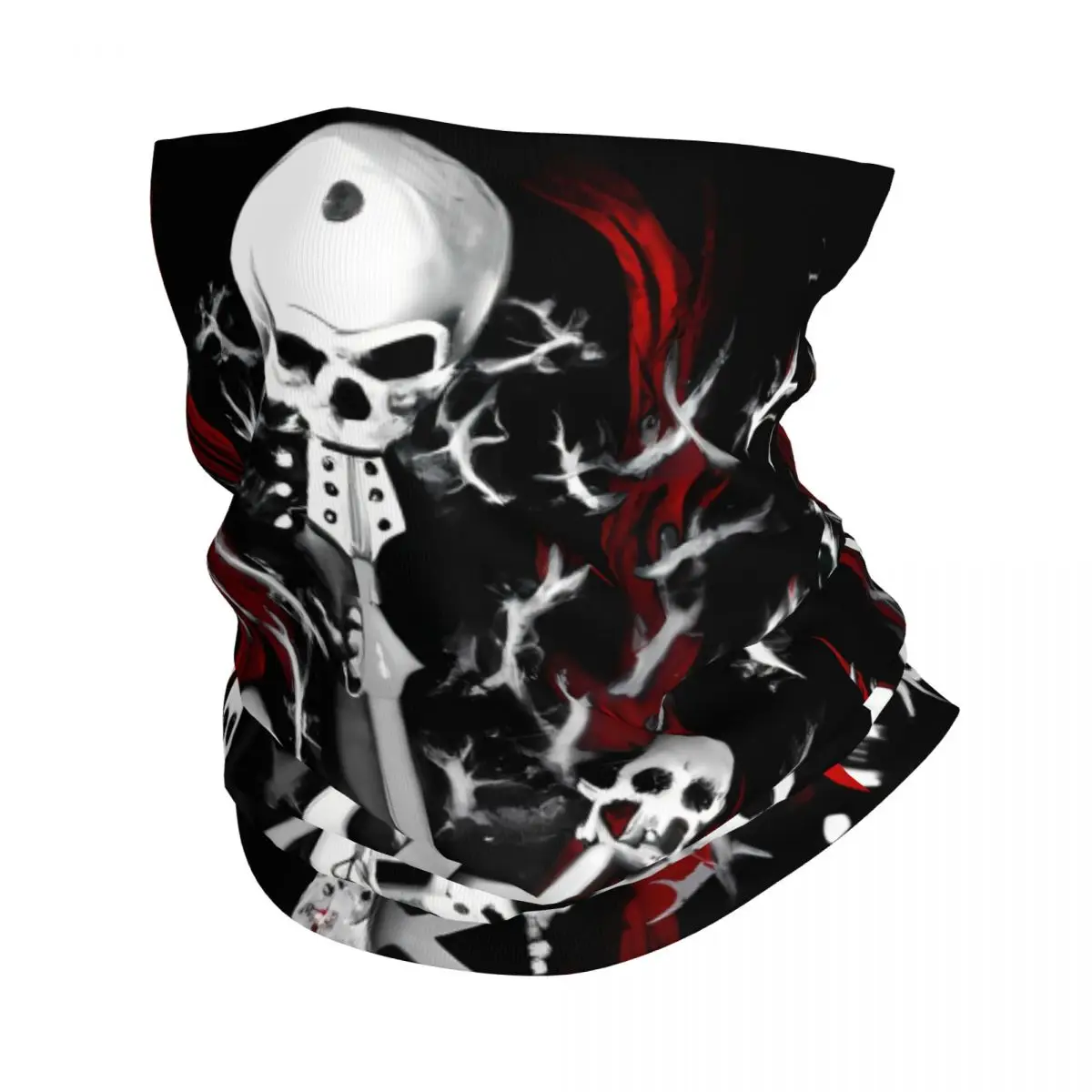 Electric Guitar Rockabilly Skulls Thin Wrap Scarf Bandana Neck Gaiter Face Cover Headband