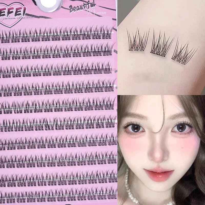 ضخمة لا حاجة الغراء ذاتية اللصق الرموش الصناعية رقيق ذيل السمكة عباد الشمس سميكة الشباك لاش تمديد DIY بها بنفسك أنيمي