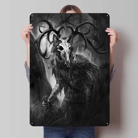 ตกแต่งฮาโลวีน Wendigo ป้ายโลหะศิลปะภาพจิตรกรรมฝาผนัง Retro Tinplate ป้ายสําหรับตกแต่งศิลปะ Vintage Home Decor รายการห้อง
