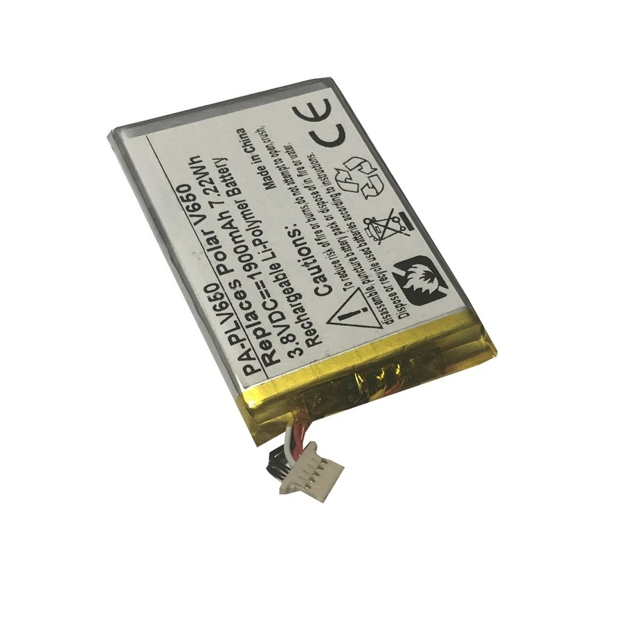 PA-PLV650 3.8V 1900mAh Li-Ion Battery for Polar V650 GPS Cycling Computer Rechargeable Batteries