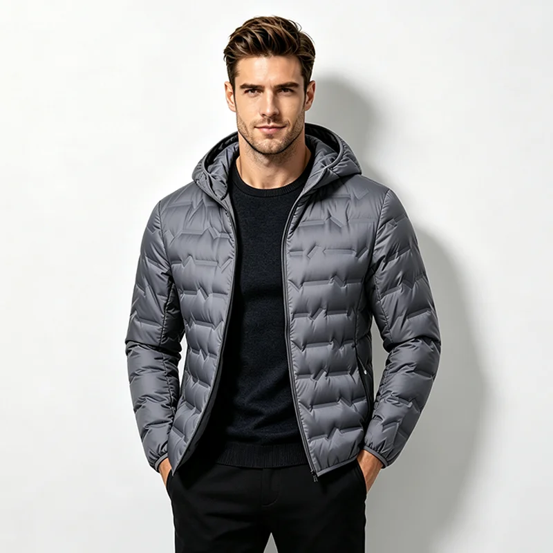 EUMERGX Herren Daunenjacke Winter Warme Entendaunen Leichte Polsterjacke Camping Klettern Trekking Graphen-Futter Mantel – Detail 13