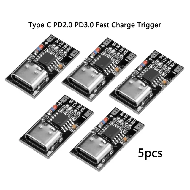 5 sztuk typ C PD2.0 PD3.0 wyzwalacz szybkiego ładowania detektor pobierania USB Boost moduł zmiany zasilania płytka ładująca Diymore