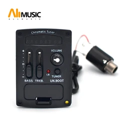 UK-300T 2 Band LED Ukulele EQ Equalizer with Chromatic Tuner  Pickup Piezo Ukulele Pickup Preamp