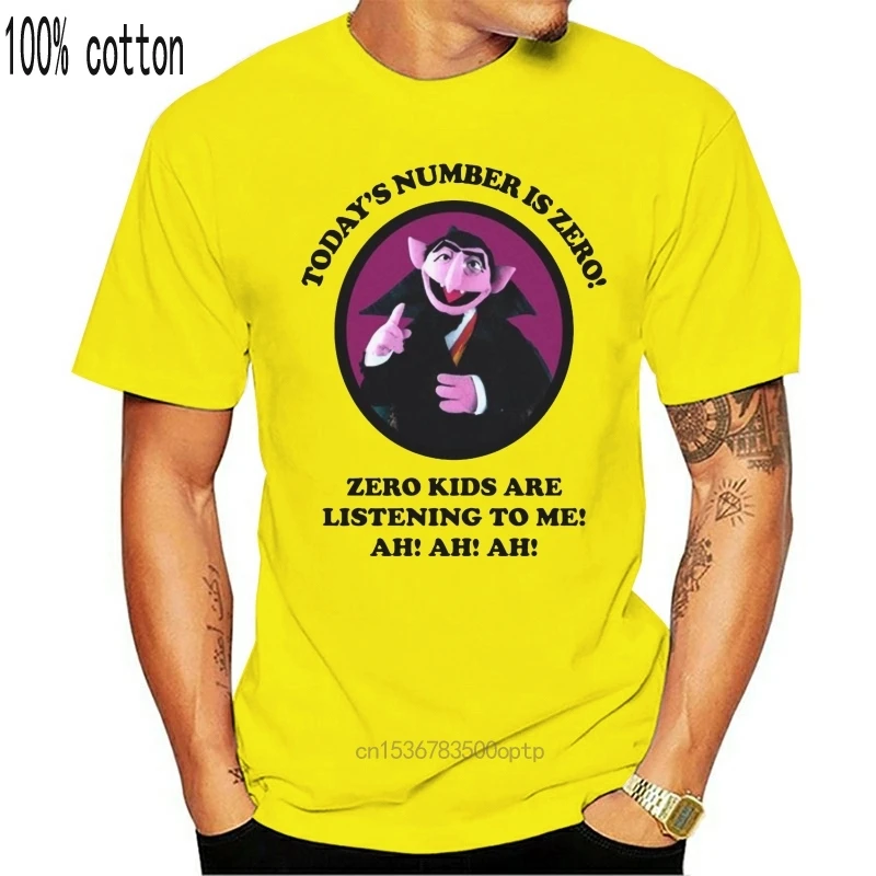 Brand Count Von Count Today Number Is Zero! Zero Kids Are Listening To Me Ah Ah Ah T-SHIRT Men Short