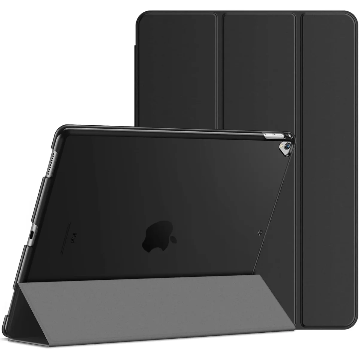 iPad Pro 12.9インチ用ケース (第2/3/4/5世代、2018/2020/2021/2022年モデル)、iPadタブレットケース、オートスリープ/ウェイク機能付き (ブラック)