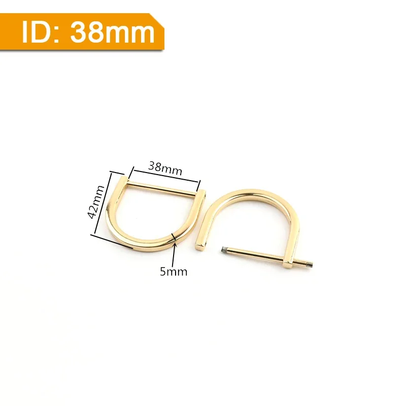 2pcs Metal Detachable D Ring Openable Dee Buckle Shackle Clasp for Leather Craft Bag Strap Handle Shoulder Repairing Parts