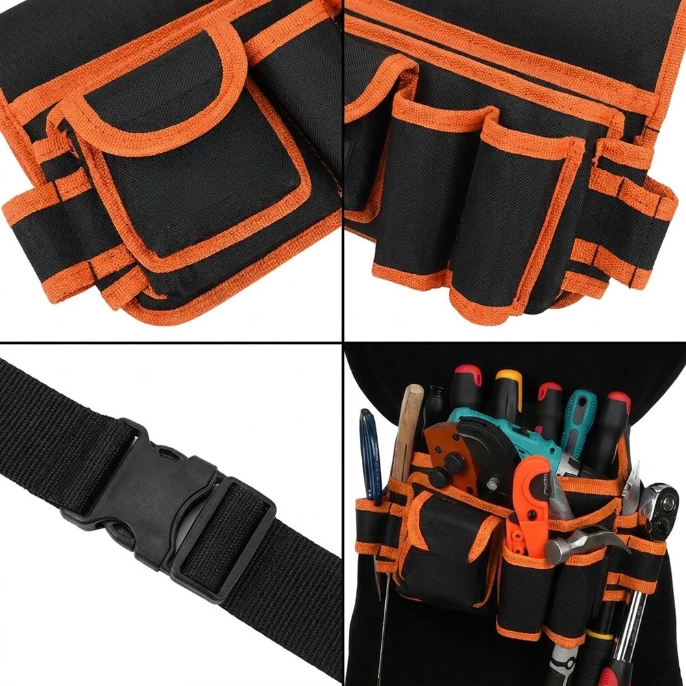 Medium Tool Bag for Electricians 26x21x14cm Oxford Cloth Water-Resistant Design with Organized Storage Compartments