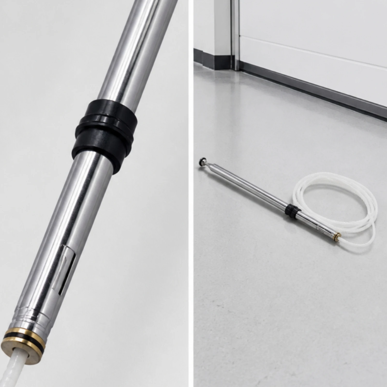 Automotive Radio Airborne Silver Finish Antenna Mast with Nylon Drive Cable Stainless Steel Telescoping Car Antenna