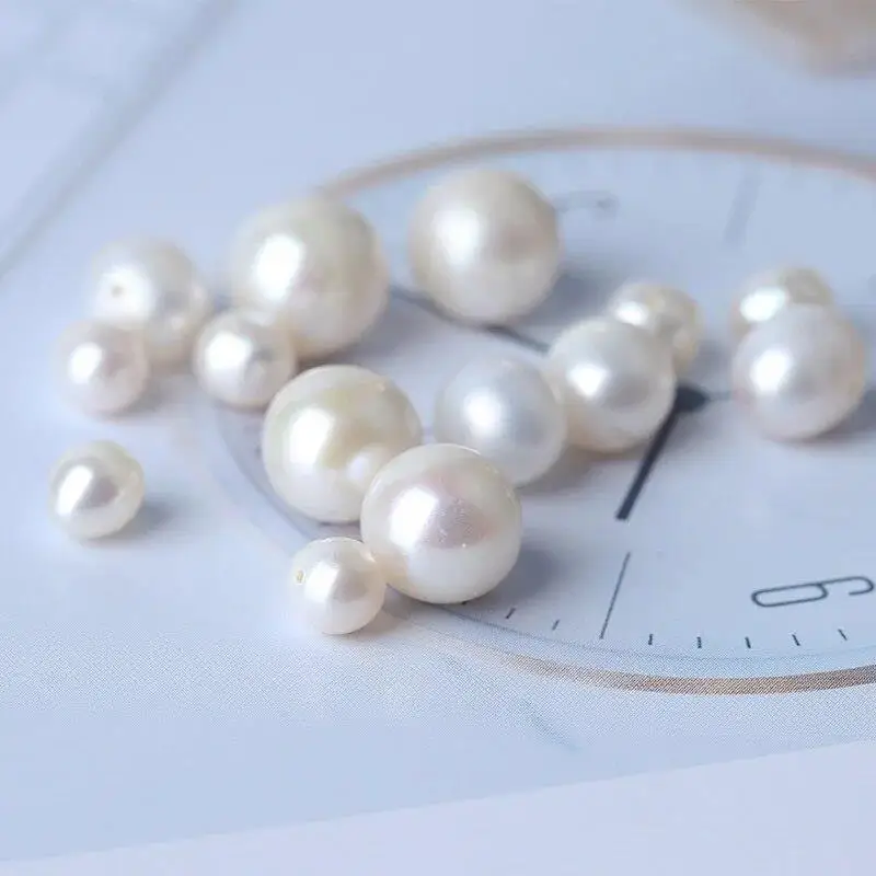 Langmao Girls Sweet Style Pearl Beads Round Diy Accessories Oval Earrings Ring Jewelry Sweet Style Pearl Beads Round Diy