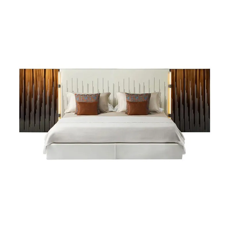 *Luxurious Italian-style Double Bed - Modern Minimalist Design Providing High-end Customization for Villa Beds or Wedding Beds