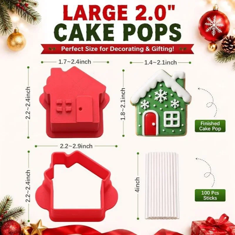 10 Pieces Christmas Cookie Utensils and 3D Biscuit Mould Santa Snowman Tree Cookie Stamp for Xmas New Year Party Baking Tools