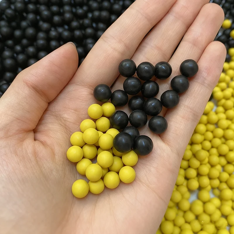 2-1100Pcs Solid Rubber Balls 6mm 6.35mm 6.5mm 6.8mm 7mm 8mm 8.3mm 8.5mm Yellow and Black Colors for Toy Gun Shooting Sealing Rub