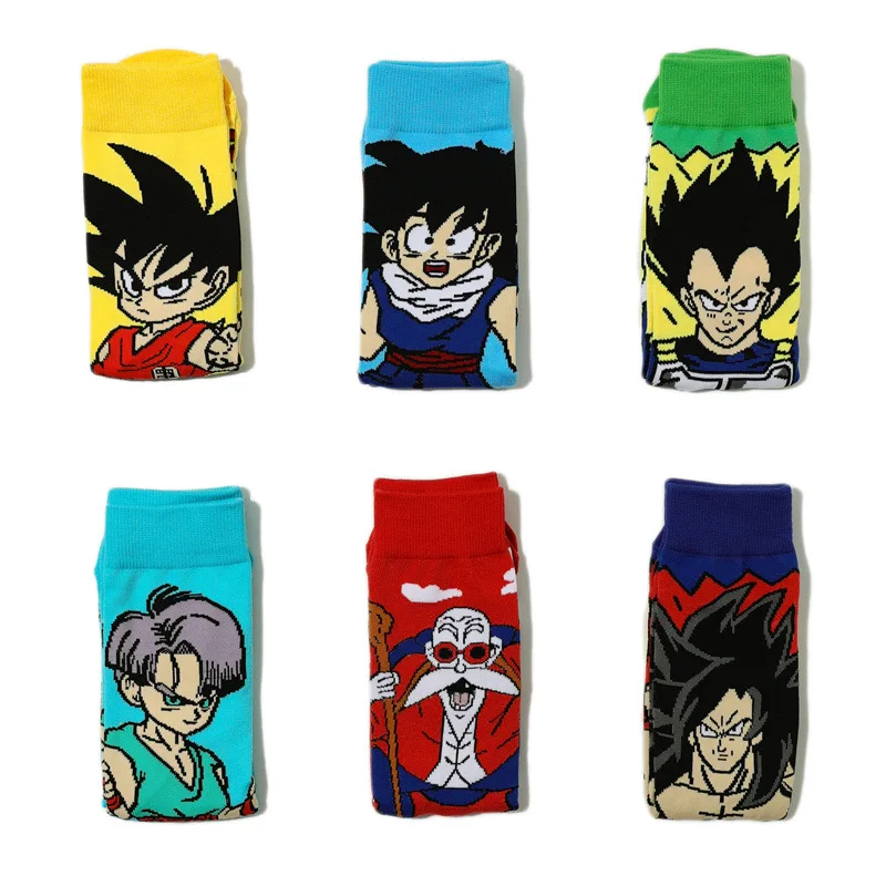 6 قطعة/المجموعة الكرتون لعبة دراغون بول أنيمي سون جوكو فيغيتا جوارب قطنية الكرتون الذكور موضة جوارب أنبوبية الديكور الاطفال الرجال هدية