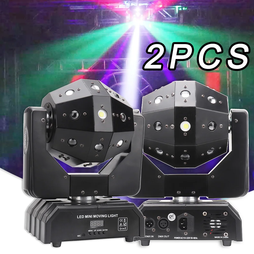 3in 1 conduziu a iluminação do estágio, iluminação do estágio, dmx512, estroboscópio do laser do rgbw, 3in 1, para o natal, feriado, disco, dj, gobo, cabeça movente, 2pcs