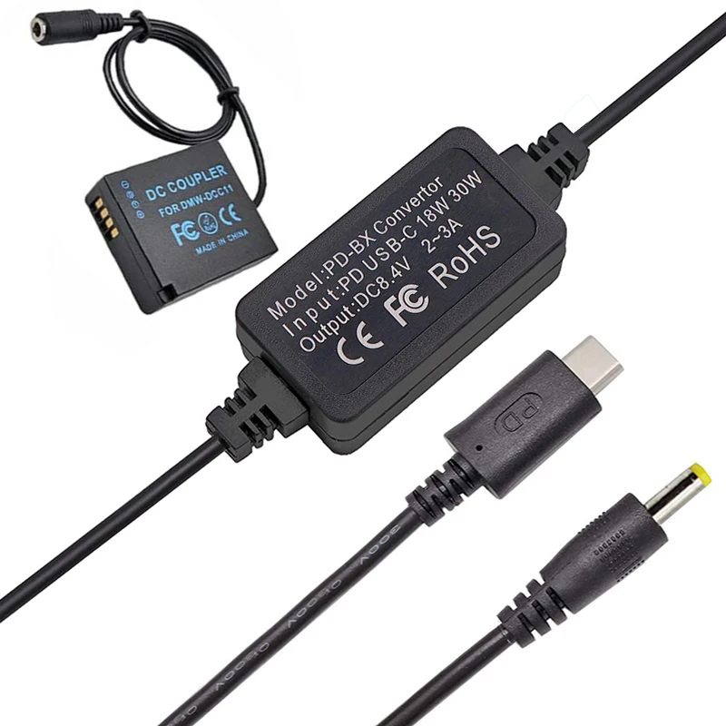 PD USB-C крышка + DMW-DCC11 DC сменный аккумулятор DMW-BLG10 для Panasonic Lumix DMC GX85 LX100 GX7 GF3 GF5 Mark II GX85K