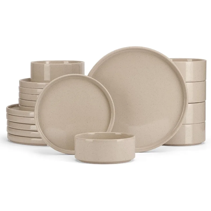 

Наборы столовой посуды на 6 каменных тарелок и мисок, 18 предметов, набор посуды, современная кухонная посуда, устойчивая к сколам и царапинам Mi