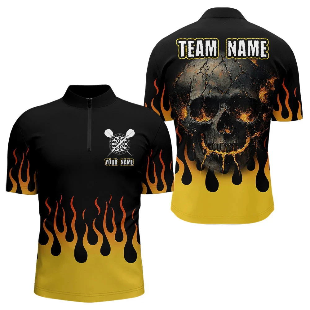 Personalized 3D bowling shirts for men Custom shark team blue bowling ball Bowling Quarter Zip Shirts 3D Print Shirts Tees Top