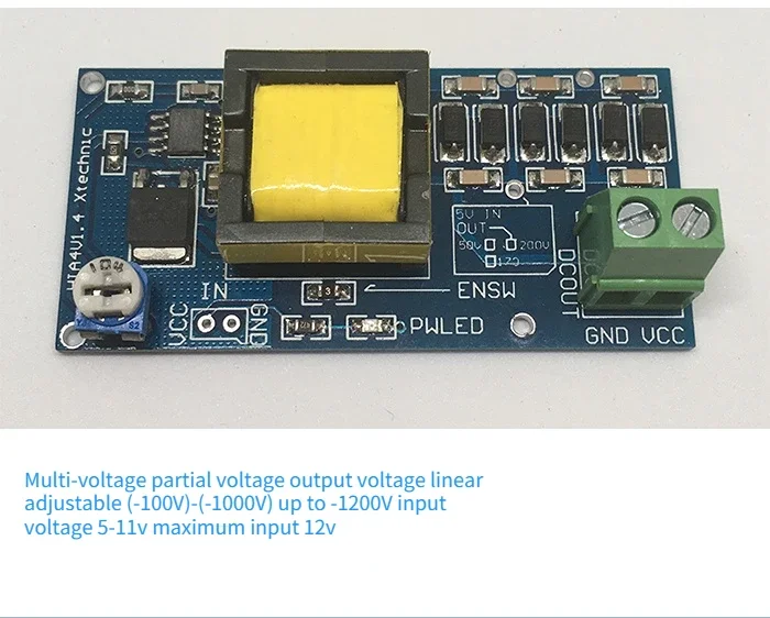 HIA4 Negative Boost Power Module Converts DC Continuously Adjustable 5V-400V -300V -1200V High Voltage