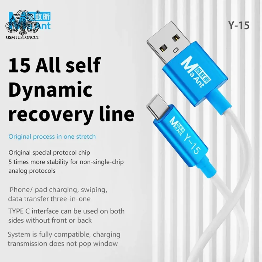 MaAnt-Y 15 USB to Type-C Transfer Cable for iPhone 15 Pro Max/iPad, Charging Restore Data Transmission, Automatic Recovery Line