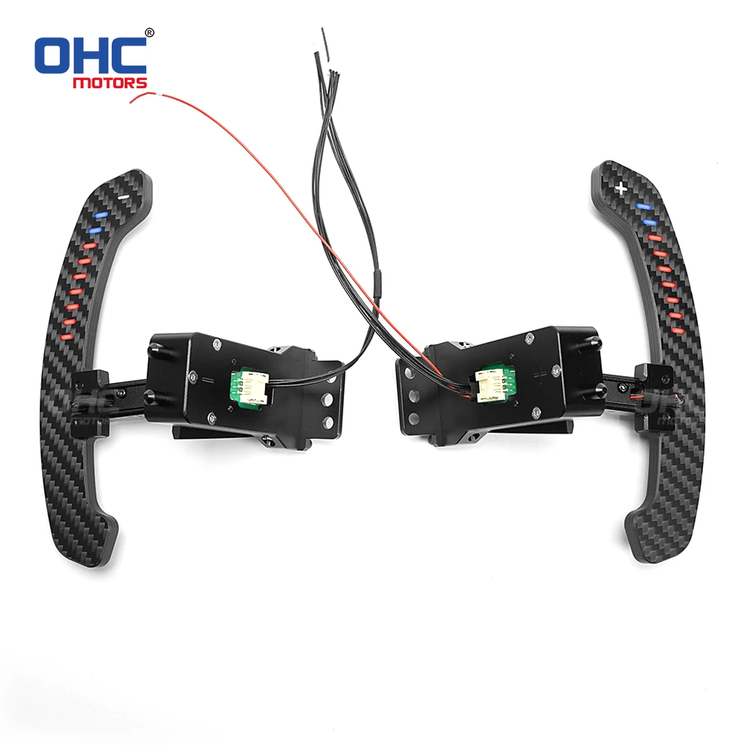 OHC LED Magnetic Carbon Fiber Paddles Shiftes For Porsche 718 Cayman gt4 991 Panamera 971 Mobile Phone Connection APP Control