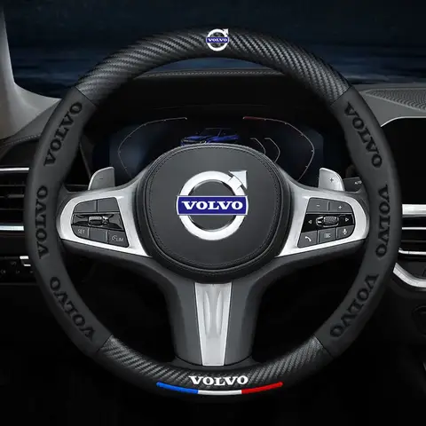 나파 가죽 자동차 핸들 커버 볼보 xc60 s60 v40 v50 v60 s80 s40 c30 awd c70 s40 s80 t6 v70 v90 xc70 액세서리