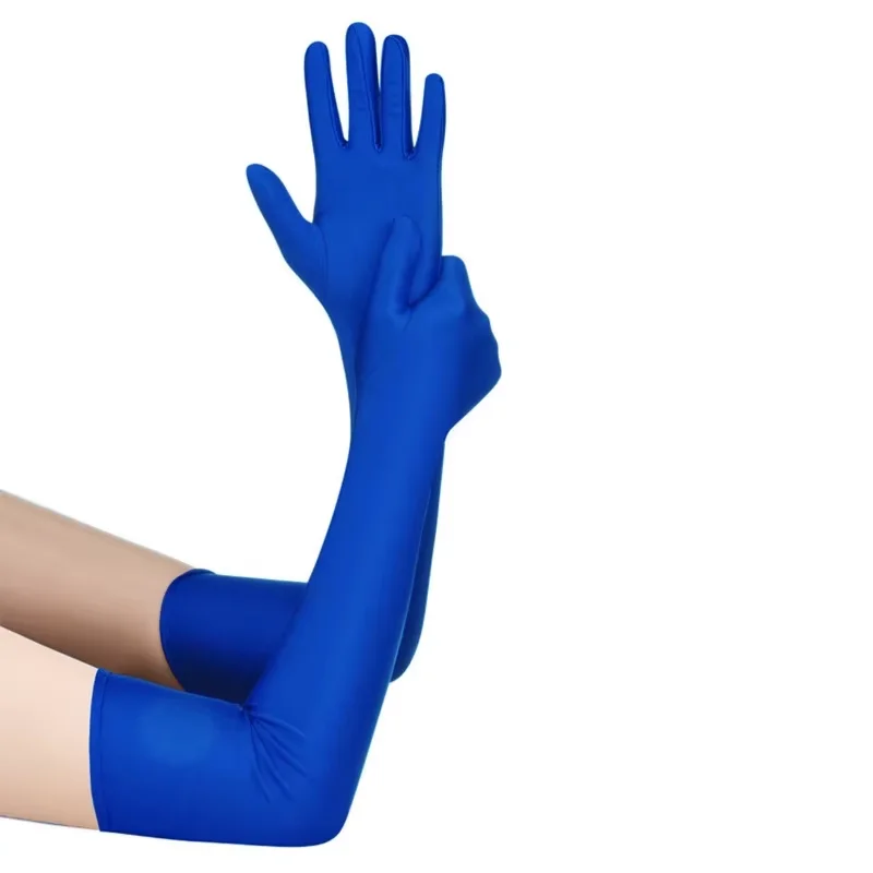 

Unisex Smooth Sheer Shiny Seamless Long Gloves Party Ladies Bridal Tights Stockings See Through Gloves Long Finger Mittens Adult