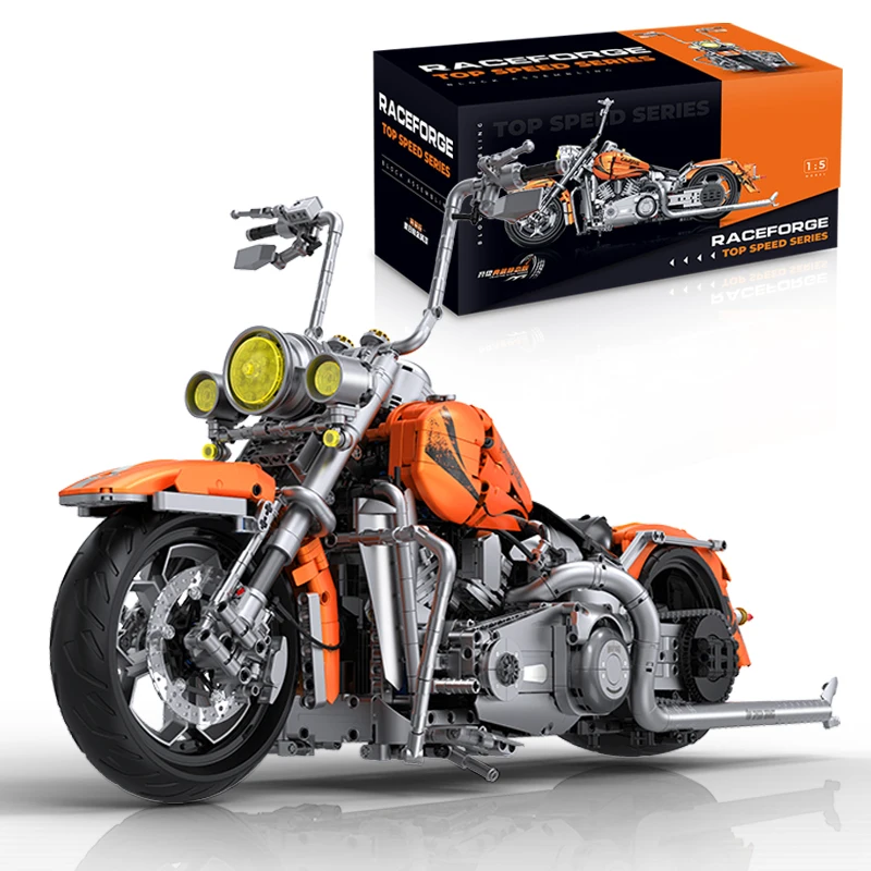 

1:5 Classic Motorcycle Building Blocks Kit DIY Engineering Model Cruiser Bike Creative Toy Motor Bike Set Gift Kid Adult 2392pcs