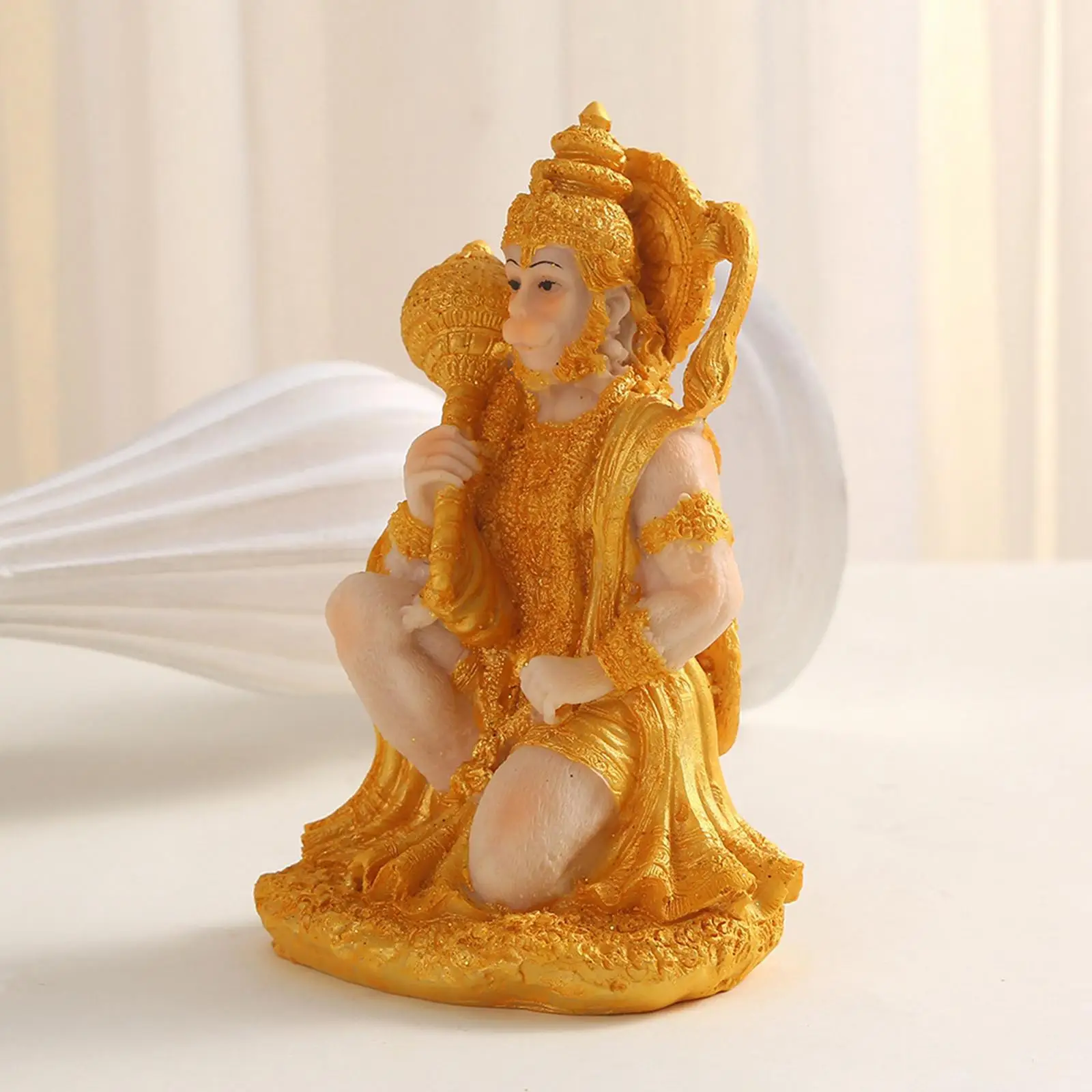 Indian Hindu Monkey God Buddha Statues Hanuman Figurine Ornaments Fengshui Resin Crafts Sculpture