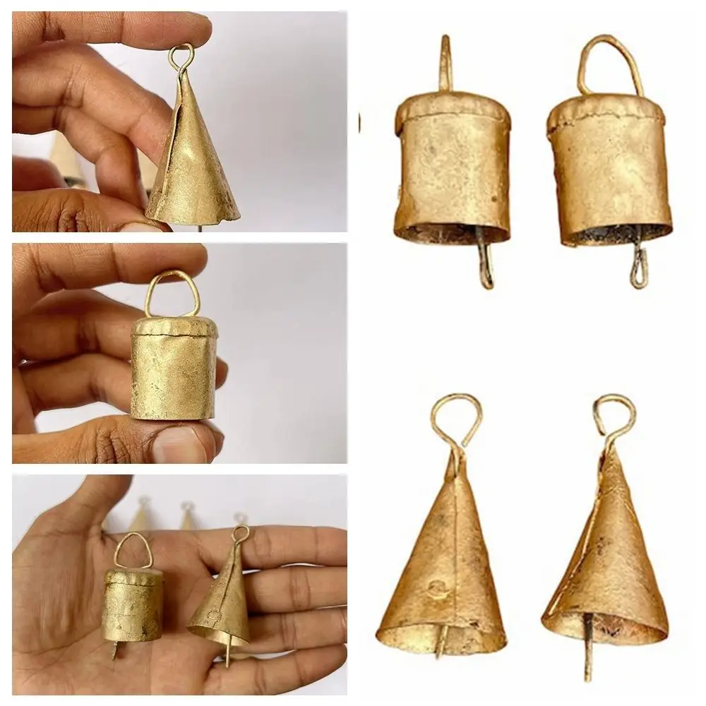 Mini Gold Bell Vintage Christmas Bell Home Wedding Party Decor Indian Tin Bell Christmas Tree Artwork Decor DIY Pet Pendant