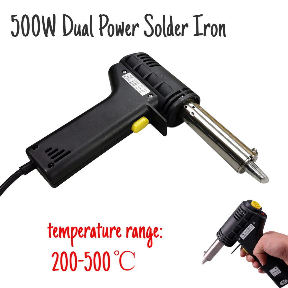 Soldador eléctrico de alta potencia de 500W, herramienta de soldadura ajustable de marca, MT-D500 de hierro de doble potencia de alta calidad