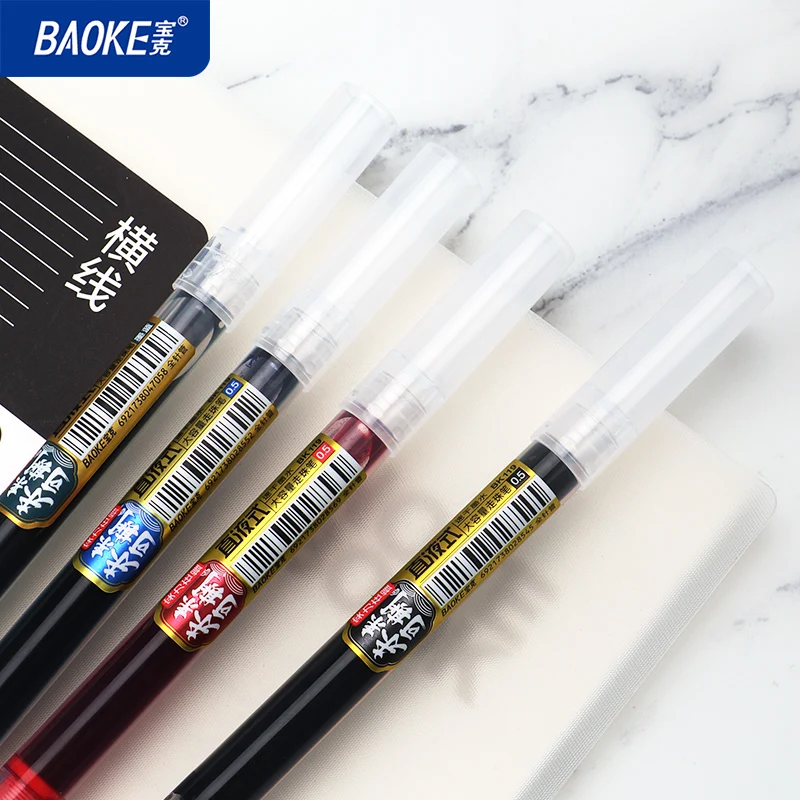 BAOKE BK119 0.5 مللي متر إبرة تلميح السائل هلام القلم أسود أزرق أحمر قلم حبر سريع الجفاف السلس الكتابة للطلاب ، الاستخدام المكتبي