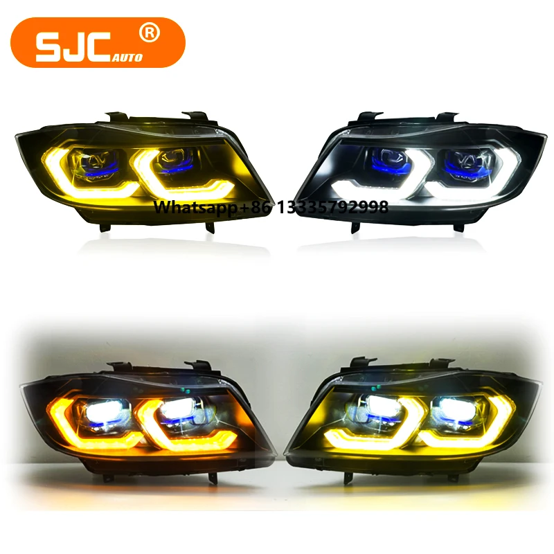 

SJC Dual-Color Headlights for 3 Series E90 Headlights 2005-2012 LED Headlamp Plug and Play Front Lights Auto Car Accessories