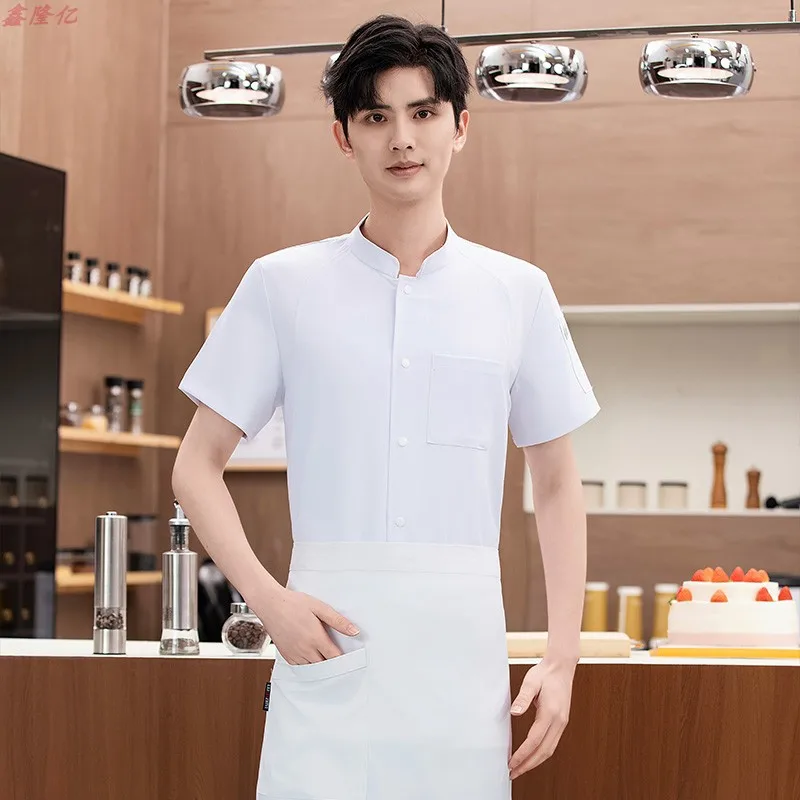 ホテル、レストラン、キッチン、食堂、パン屋向けの夏用通気性シェフジャケット半袖作業服