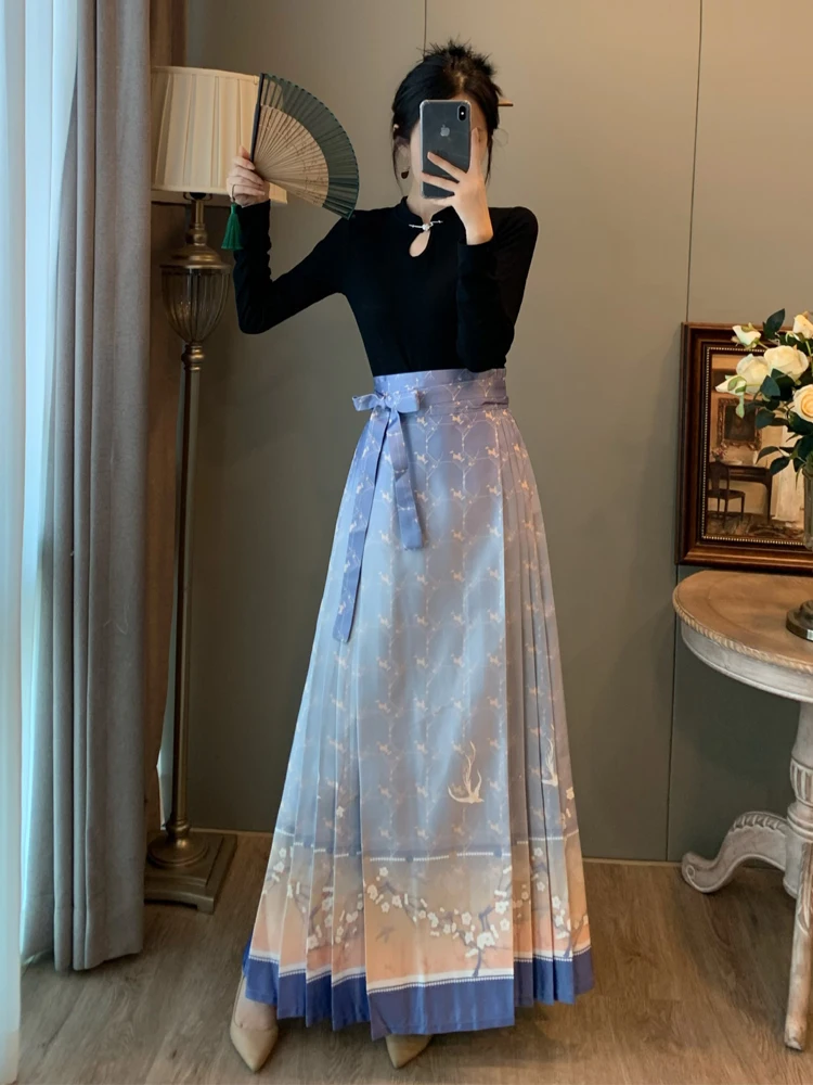 

Новый китайский национальный тренд: улучшенный комплект Ханьфу в стиле династии Мин с юбкой-шлейфом, осенняя женская мода 2024, новинка