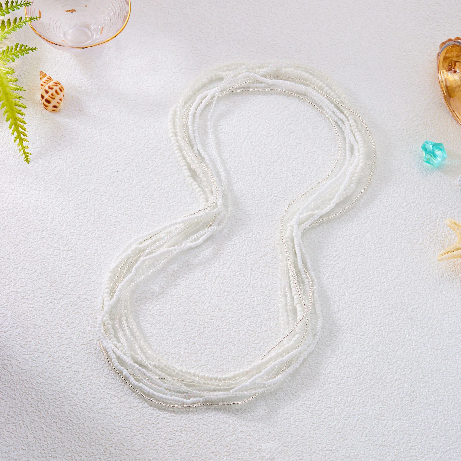 8 Pcs/Set Bohemian Colorful Rice Bead Waist Chain for Women Sexy Bikini Multilayer Belt Belly Chain Summer Beach Body Jewelry