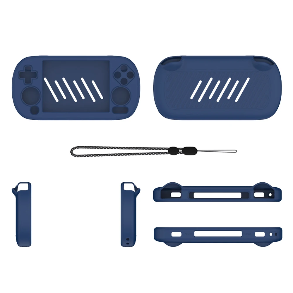 Capa de silicone para anbernic rg40xx h capa protetora imple cor sólida manga protetor escudo capa protetora com cordão