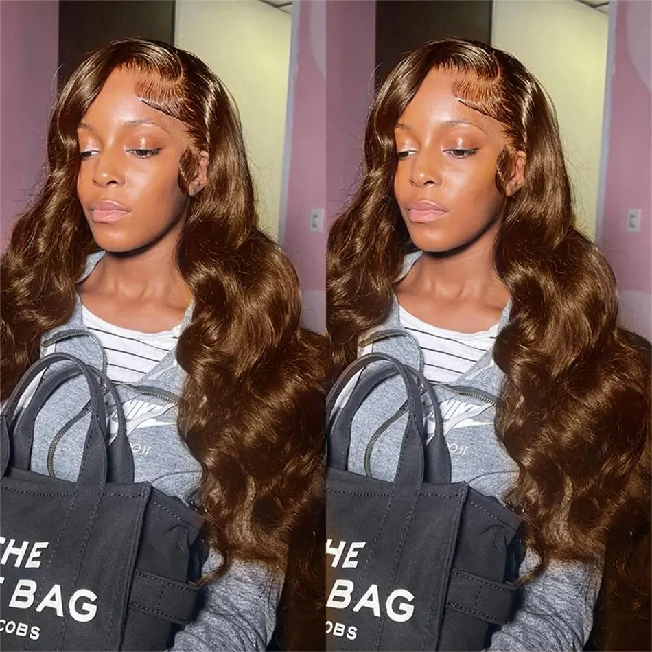 

30 Inch Chocolate Brown Body Wave Lace Front Wig 13x4 13x6 HD Lace Frontal Wig Brazilian Colored Lace Front Human Hair Wigs