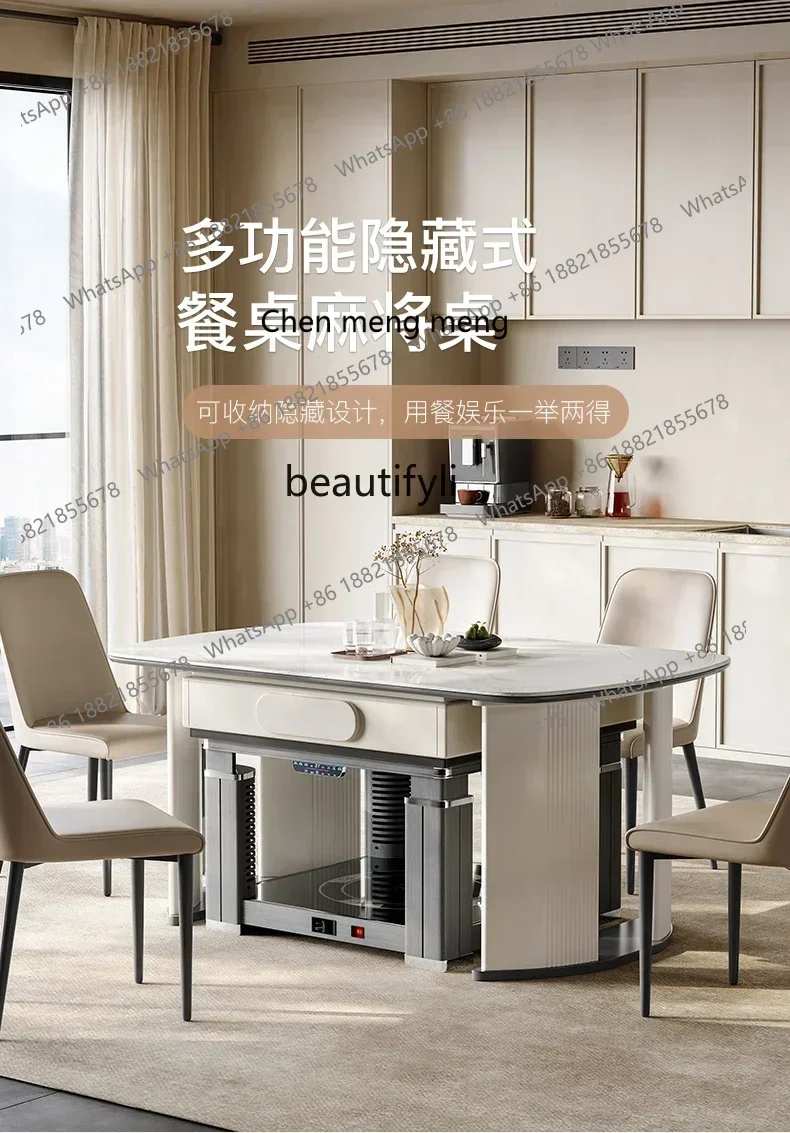 ss7486 Multifunctional heating island table solid wood table mahjong table automatic household bass mahjong machine