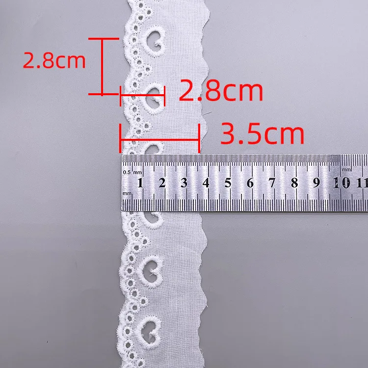 1Meter Hollow Love Heart Floral Embroidery White Cotton Lace Ribbon DIY Apparel Sewing & Fabric