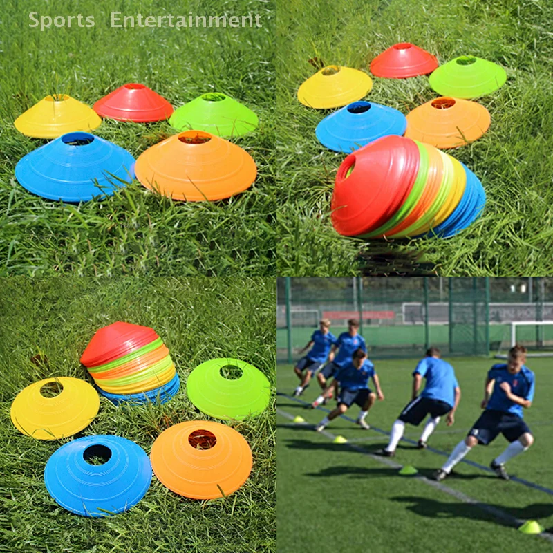 10pcs/set  Soccer Discs Bucket Marker Training Sign Flat Cones Marker Discs Obstacle signage, signage, and road signs