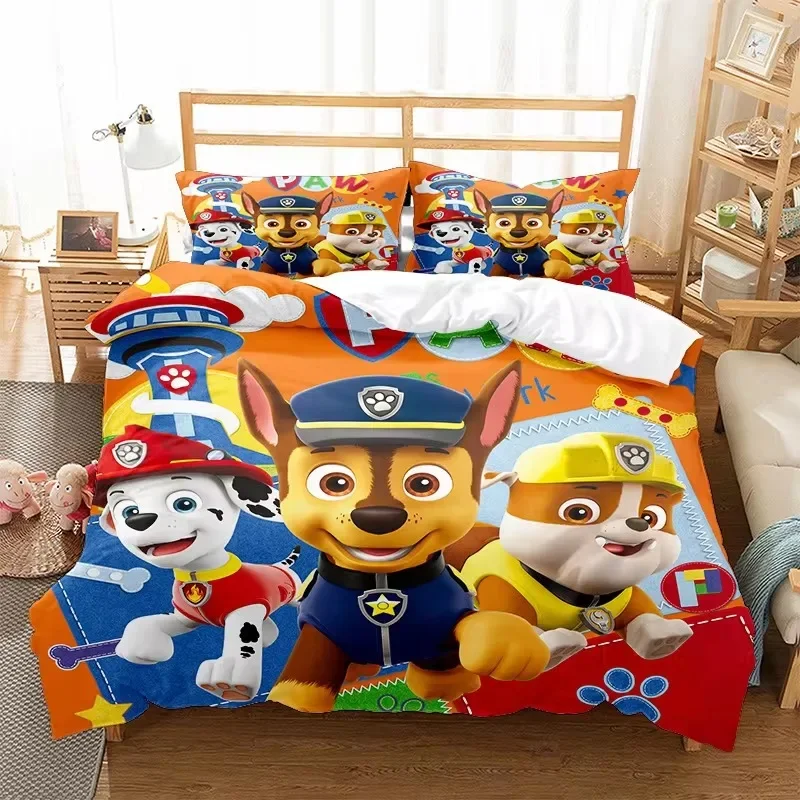 발바닥 순찰 이불 커버, 애니메이션 피규어 체이스 이불 커버, 개 침구 시트 이불 커버, 만화 순찰 개, 3D 프린트 침대 린넨